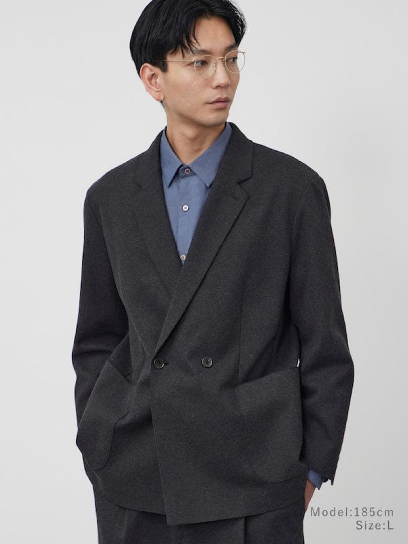 【PLST】プラステ　プレシャスニット　メルトンダブルブレストジャケット　S