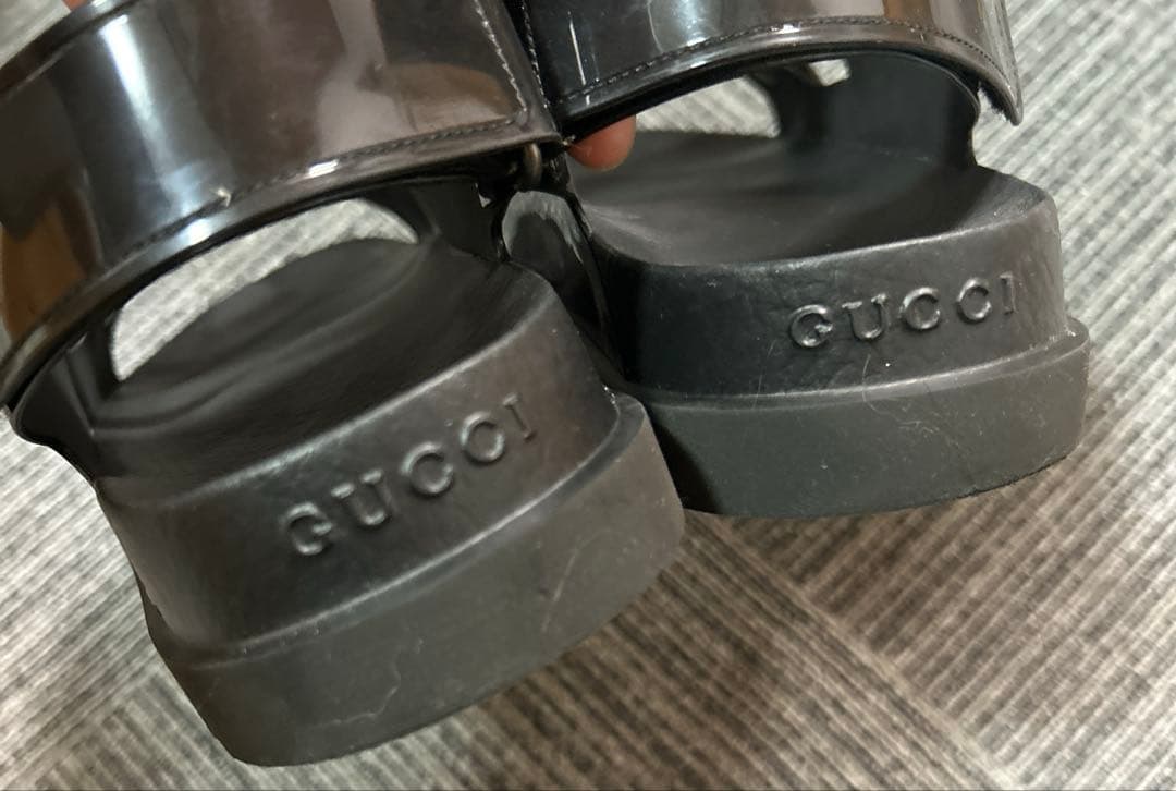 GUCCI ミニダブルＧ　ベルクロラ バーサンダルサイズ39 ブラック