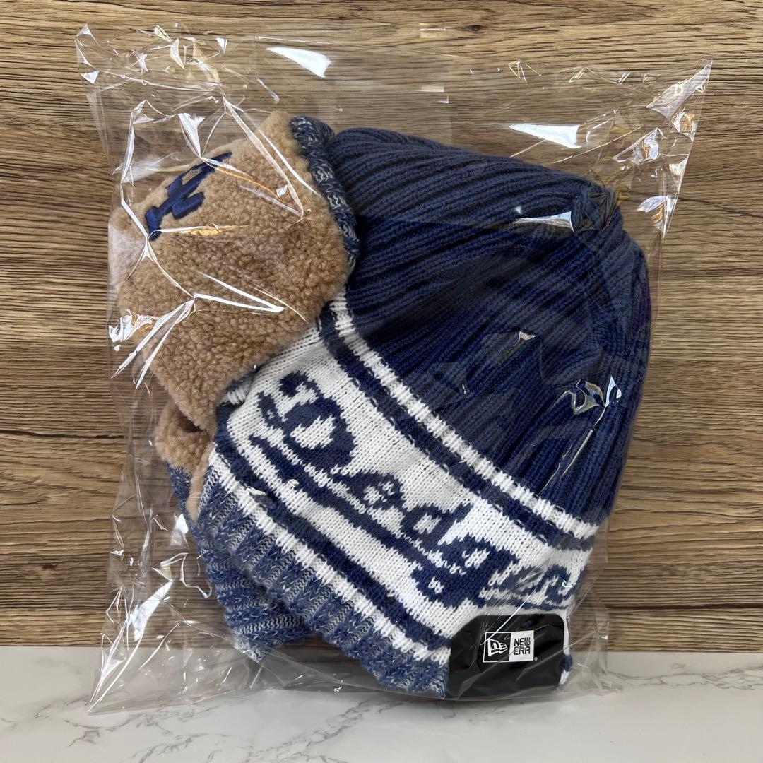 ニューエラ　ニットトラッパー　ロサンゼルス・ドジャース インディゴブルー　帽子