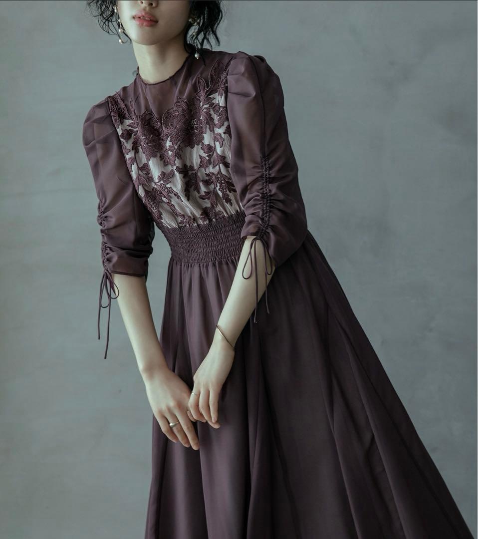 niana レースフラワーオーガンジードレス