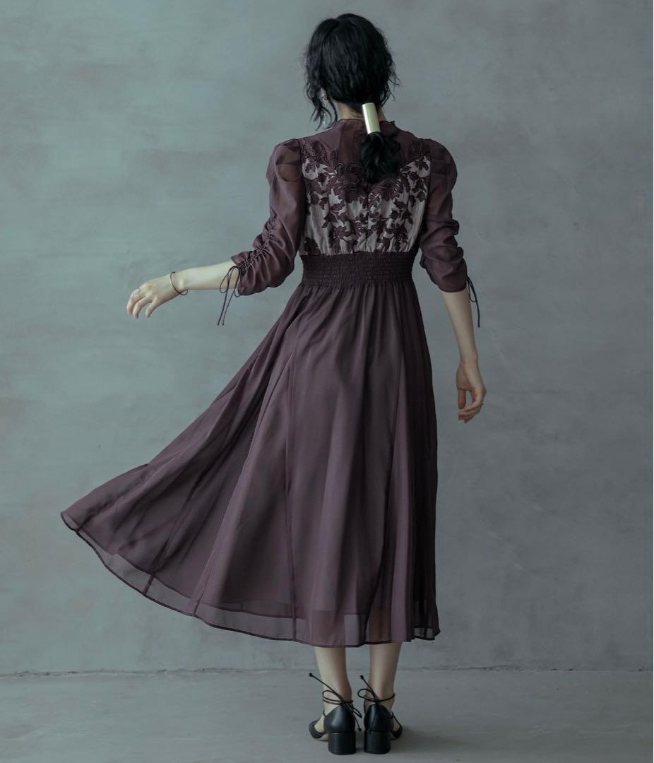 niana レースフラワーオーガンジードレス