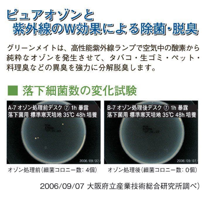 グリーンメイト 空気清浄機・脱臭機 ⭐︎紫外線除菌＋オゾンで脱臭⭐︎