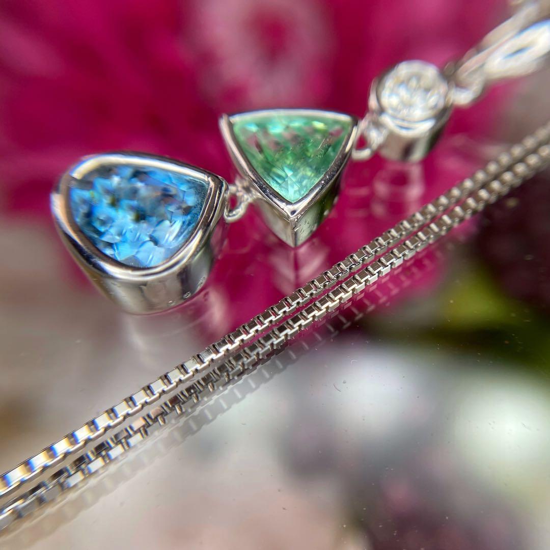 『専用です』天然パライバトルマリン サンタマリア 計1.01ct 中宝研ブラジル