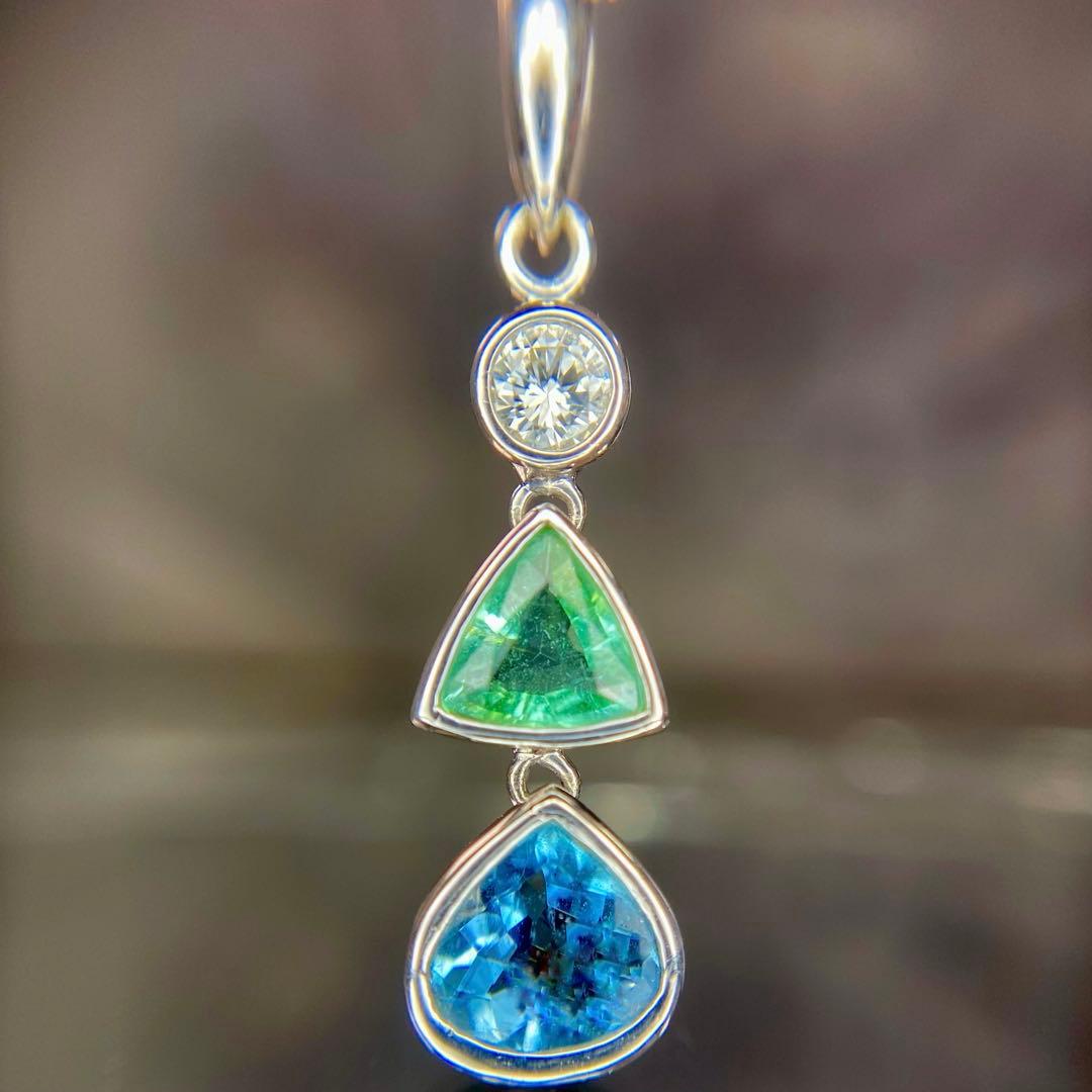 『専用です』天然パライバトルマリン サンタマリア 計1.01ct 中宝研ブラジル