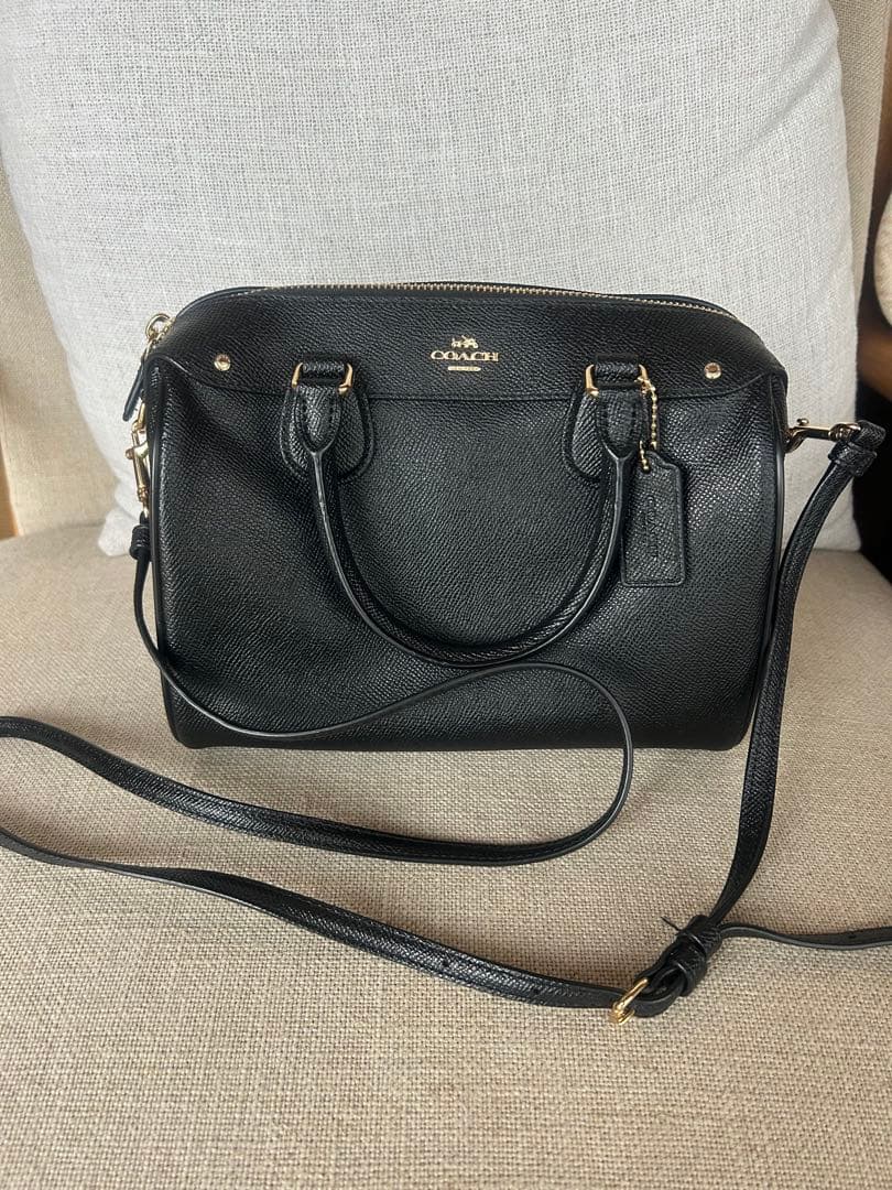 COACH ミニボストン　2way ショルダーバッグ　黒