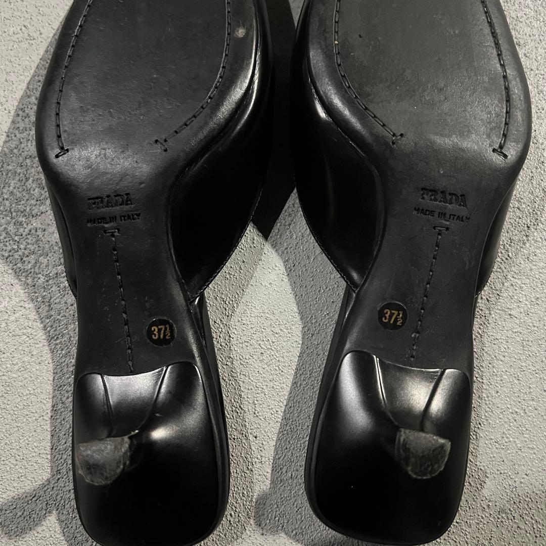 靴 Archive PRADA square toe leather mules