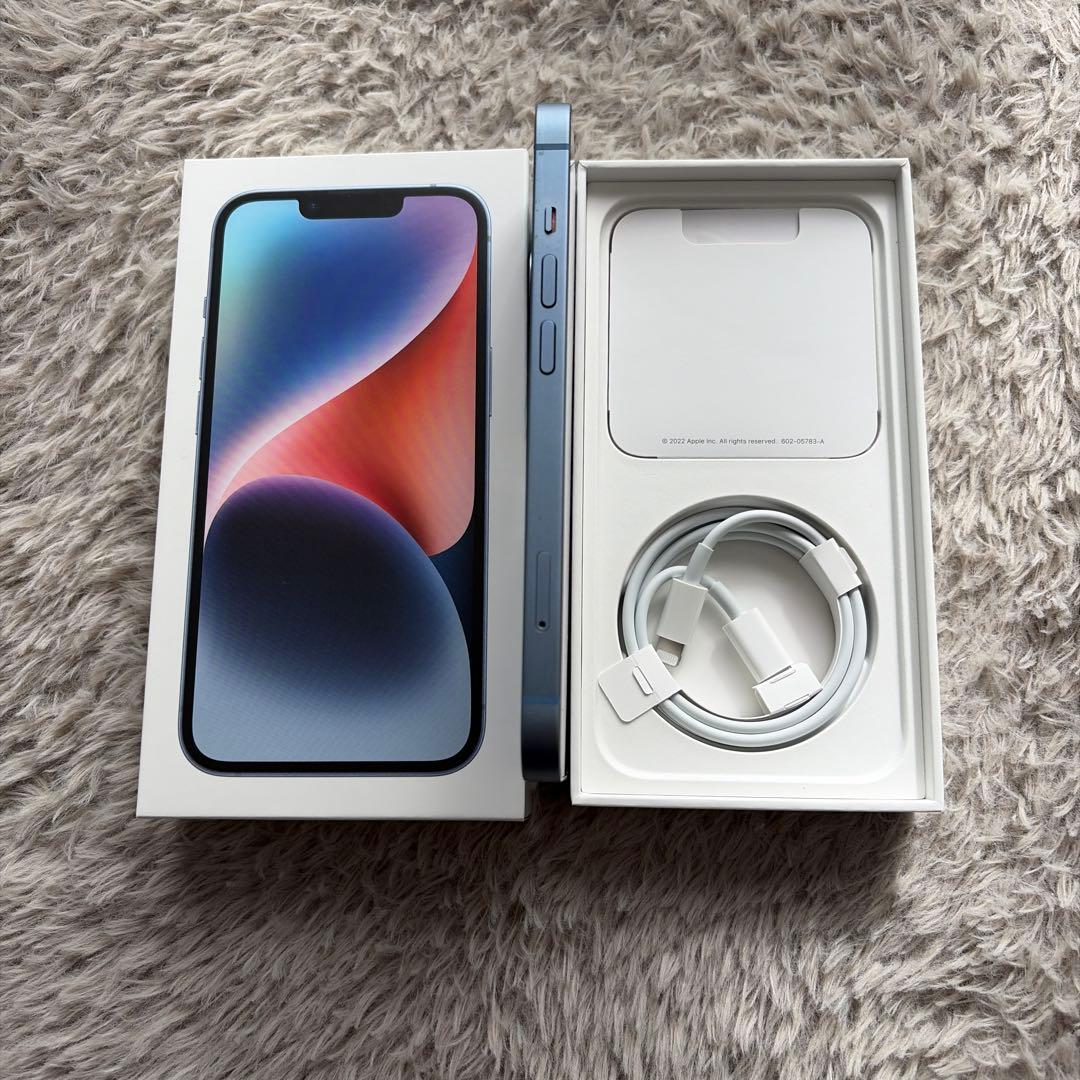 Apple iPhone 14 ブルー 256G 本体　箱　充電ケーブル付き