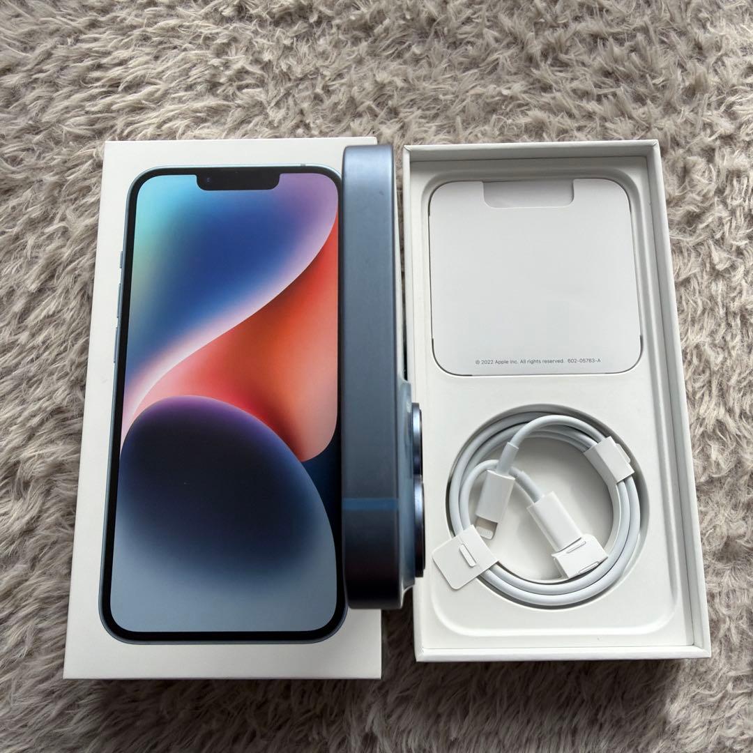 Apple iPhone 14 ブルー 256G 本体　箱　充電ケーブル付き