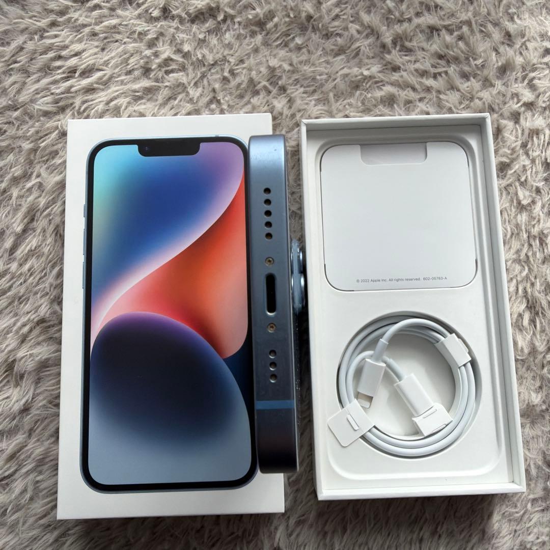 Apple iPhone 14 ブルー 256G 本体　箱　充電ケーブル付き
