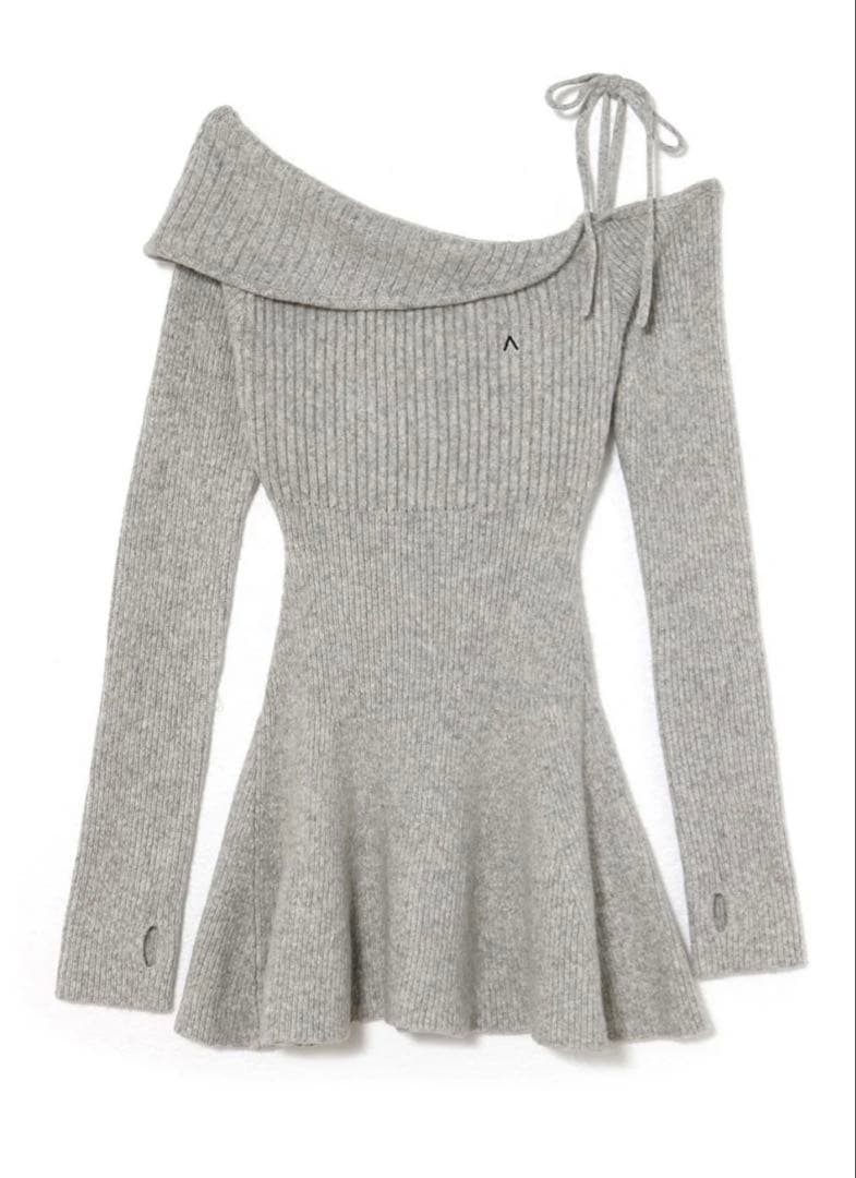 スカート andmary Wendy flare mini dress gray