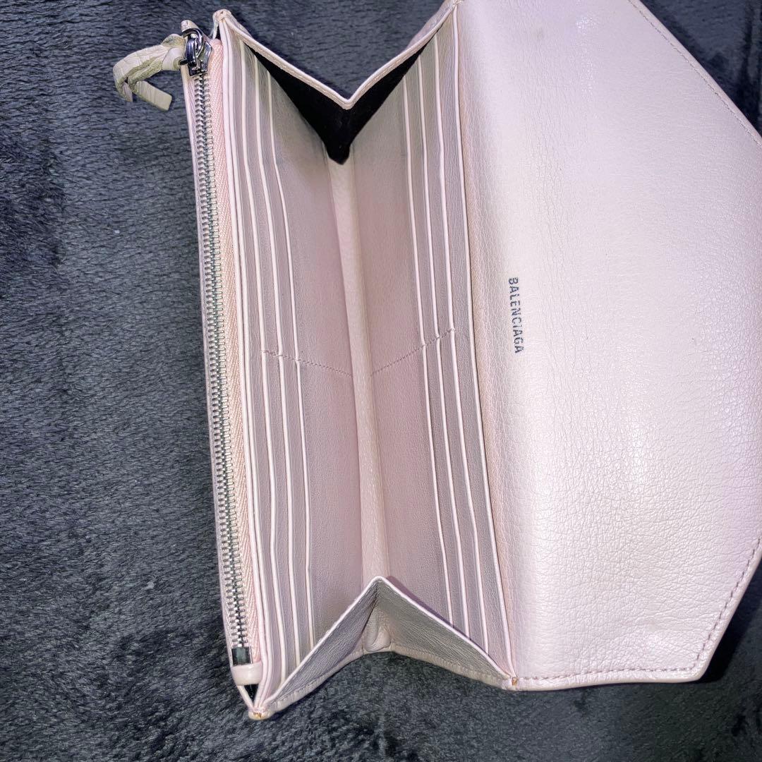 バレンシアガ　ピンク　桃色　長財布　レディース