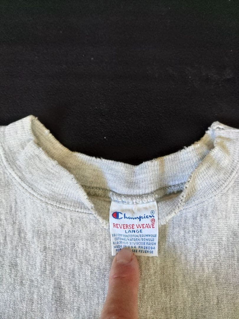 3段プリント USED Champion Reverse Weave Lサイズ