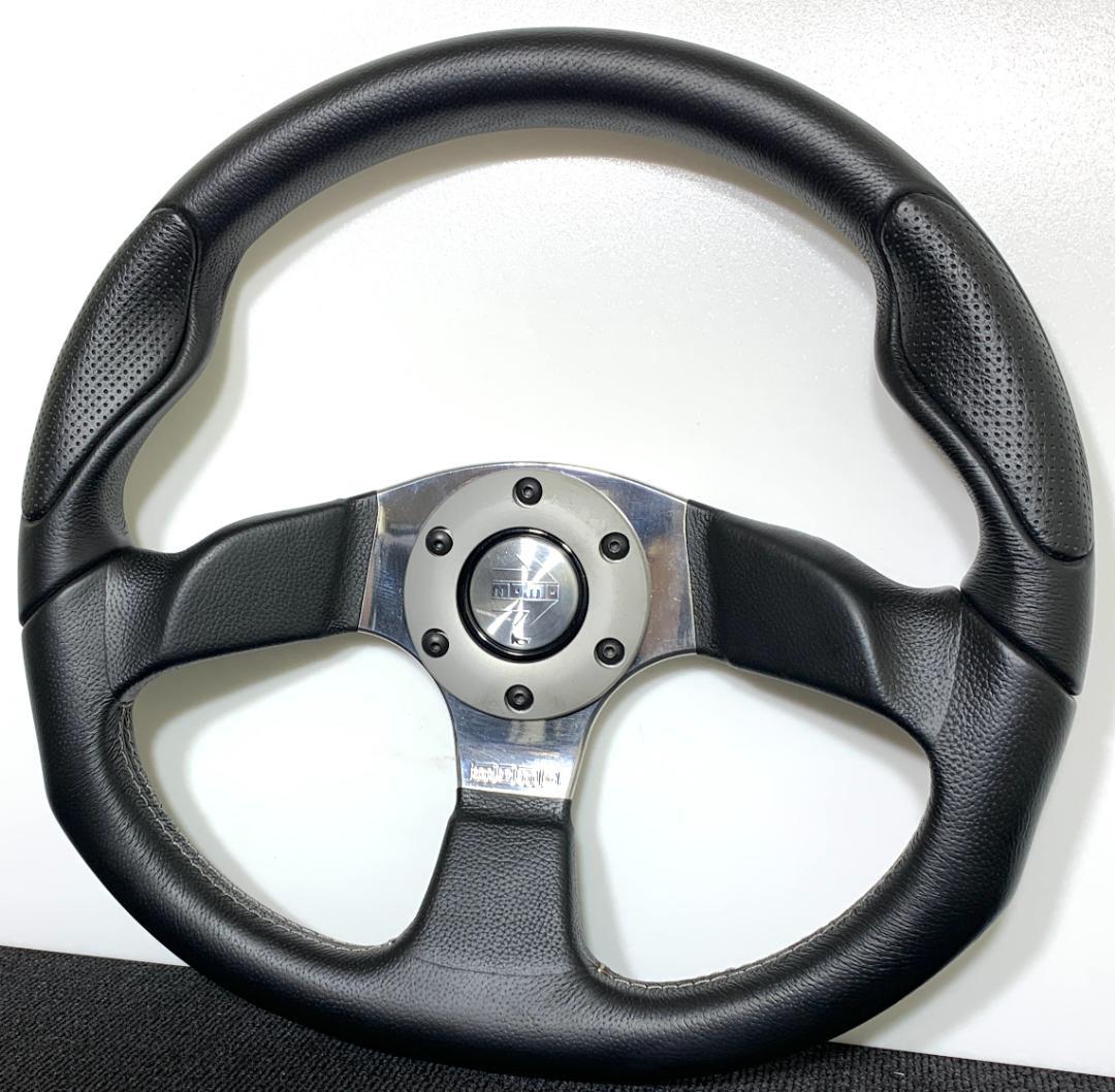モモ コマンド2R レザー ステアリング 350mm ホーンボタン付き 美品