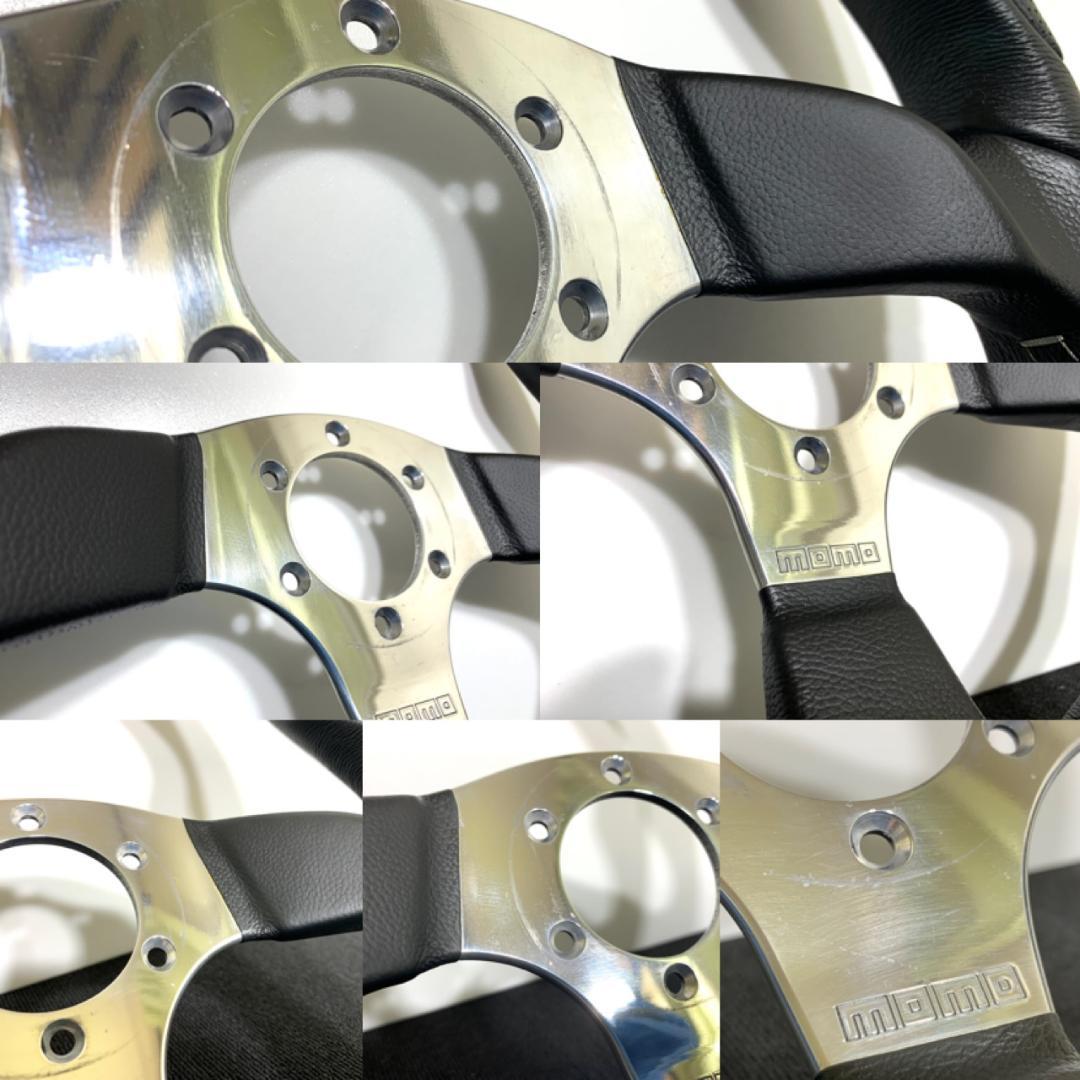 モモ コマンド2R レザー ステアリング 350mm ホーンボタン付き 美品