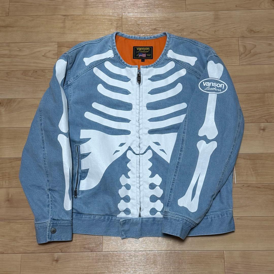 ジャケット・アウター SALE VANSON/RITZ-SKELTON BONES-Denim JKT