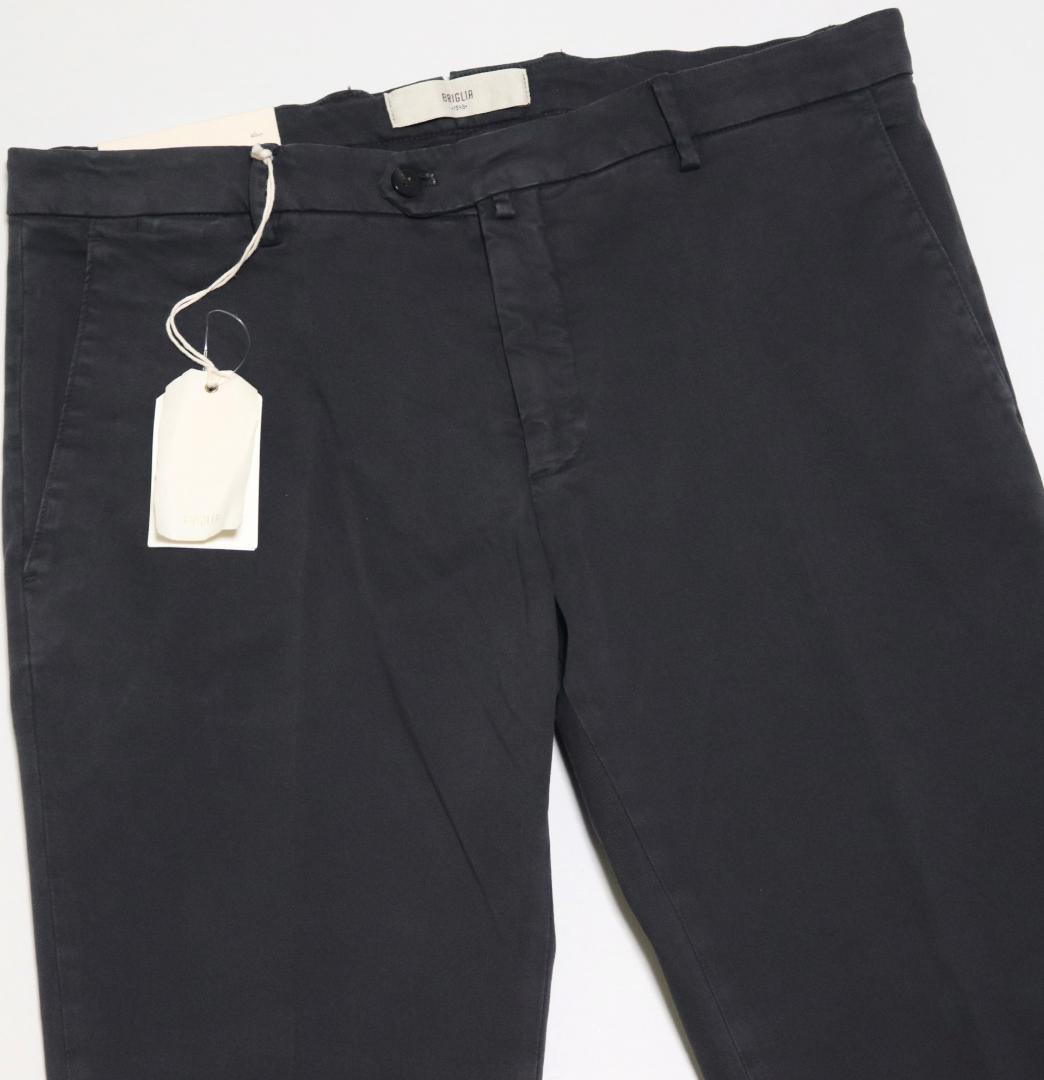 新品タグ付【ブリリア 1949】秋冬コットンストレッチ ノープリーツパンツ 46