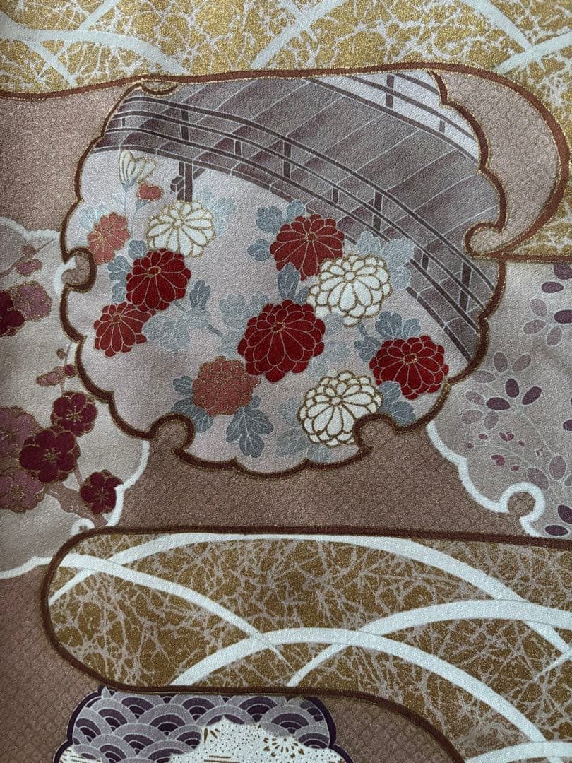 色留袖　一つ紋　正絹