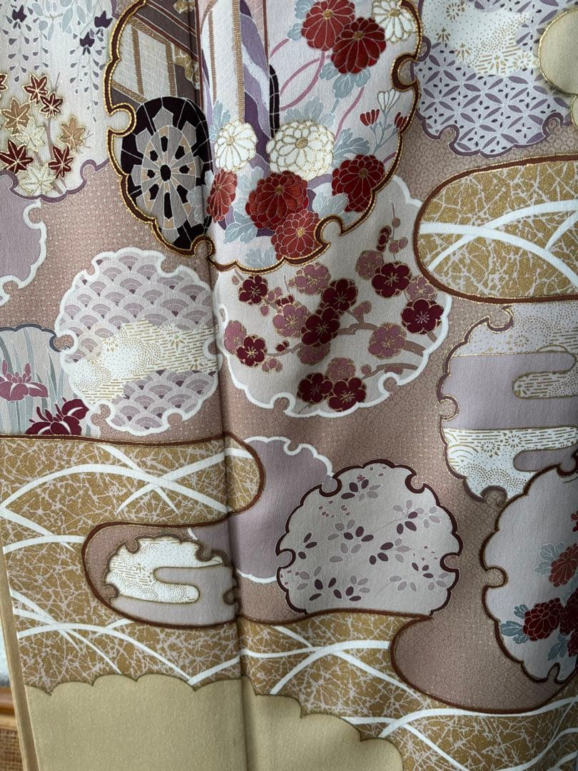 色留袖　一つ紋　正絹