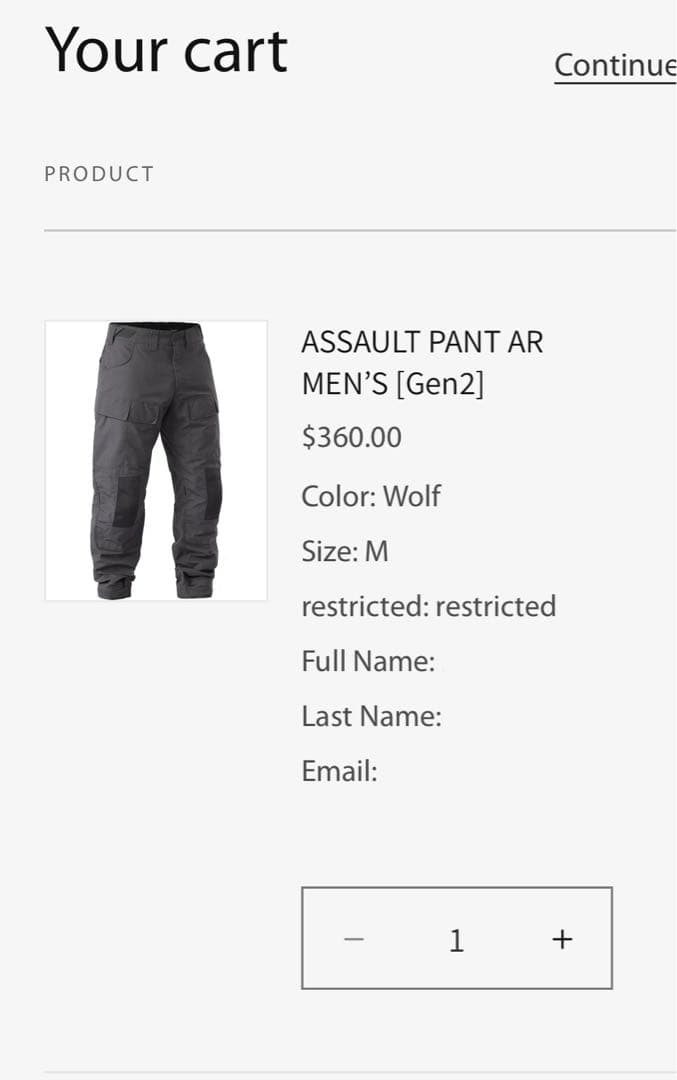 たろりーさん 専用ASSAULT PANT AR MEN’S [Gen2]