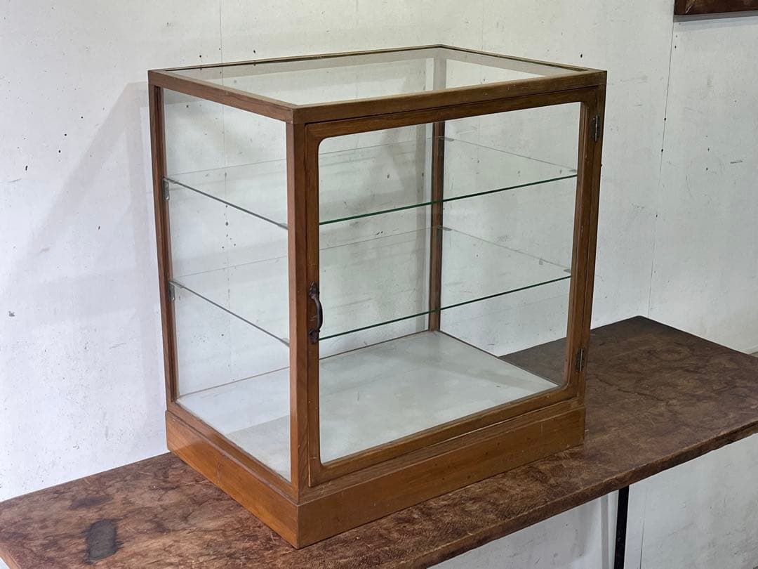 k*.様 レトロな木枠のガラスケース・パンケース・アンティークコレクションケース