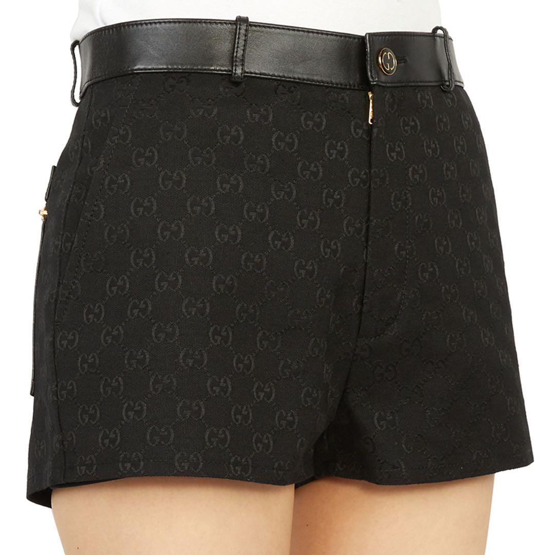 GUCCI (グッチ) GGキャンバスレザー切替ショートパンツ