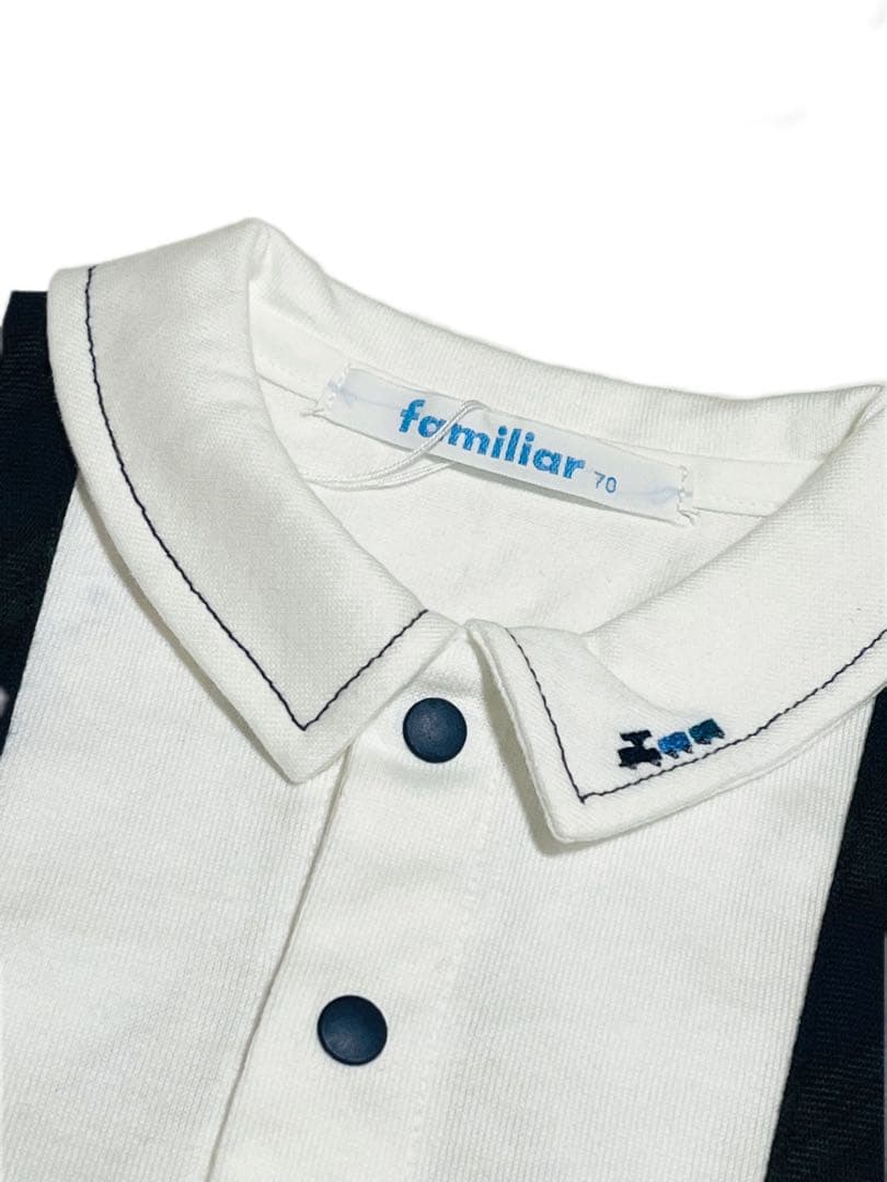 familiar/ファミリア チェック ロンパース カバーオール size70