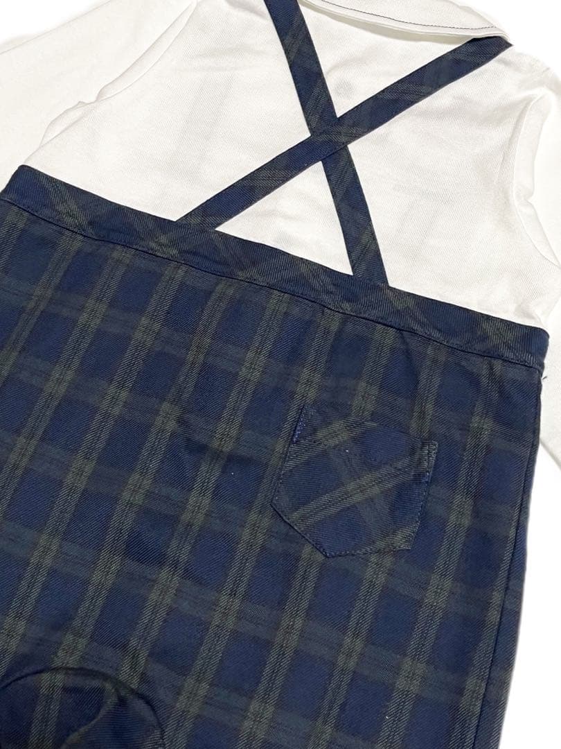 familiar/ファミリア チェック ロンパース カバーオール size70