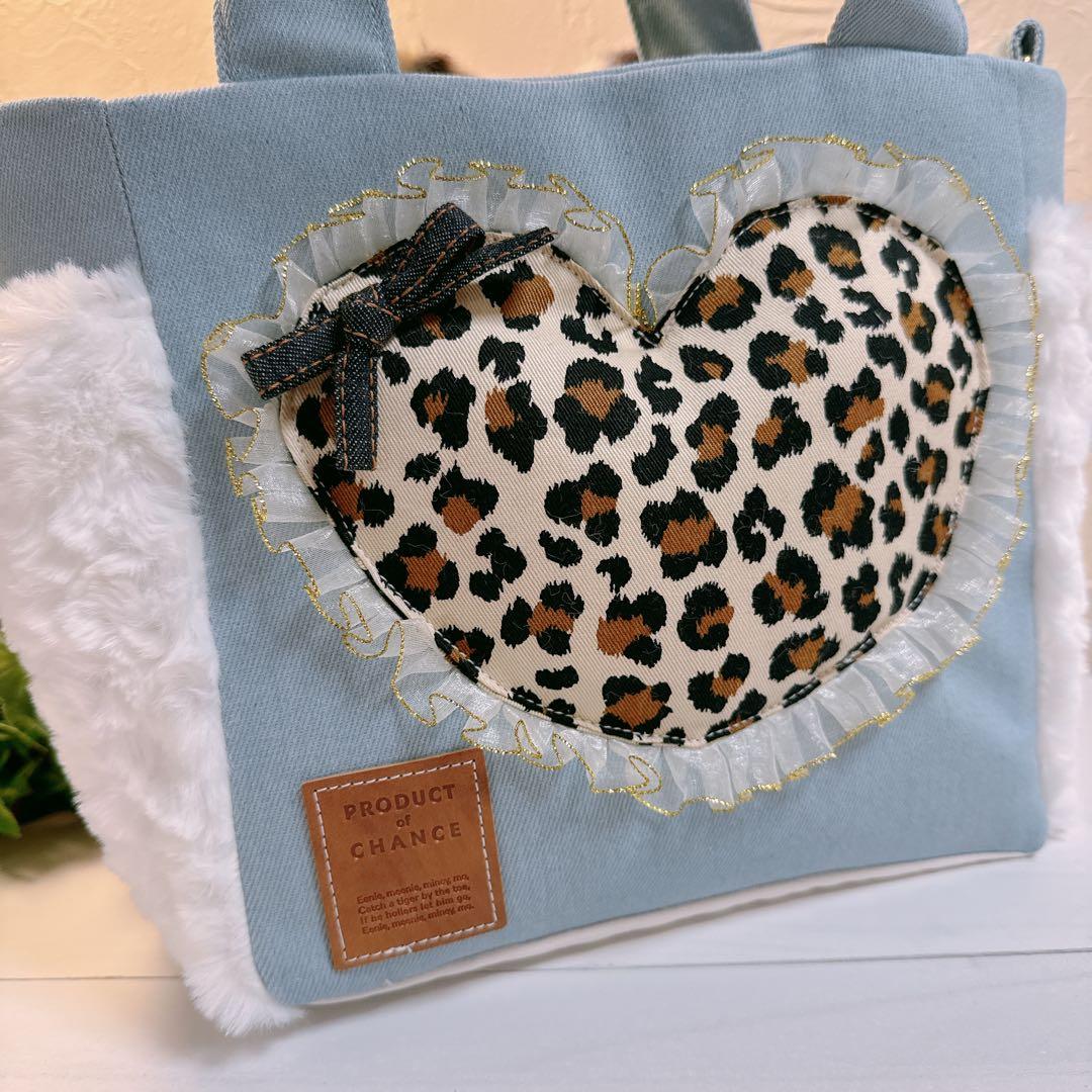 さ*ー様 コヤンイサムチョン♡bigハチワレにゃんこの着ぐるみデニムフリルトート