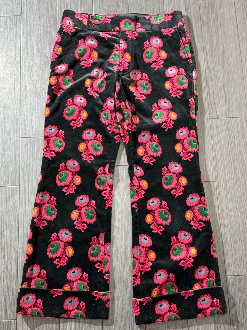 コムデギャルソン AD2001 花柄ジャガードパンツ
