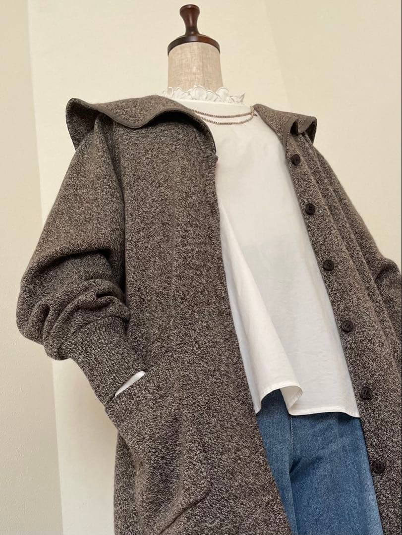 【BALLY】ミックスウール襟付きカーディガン