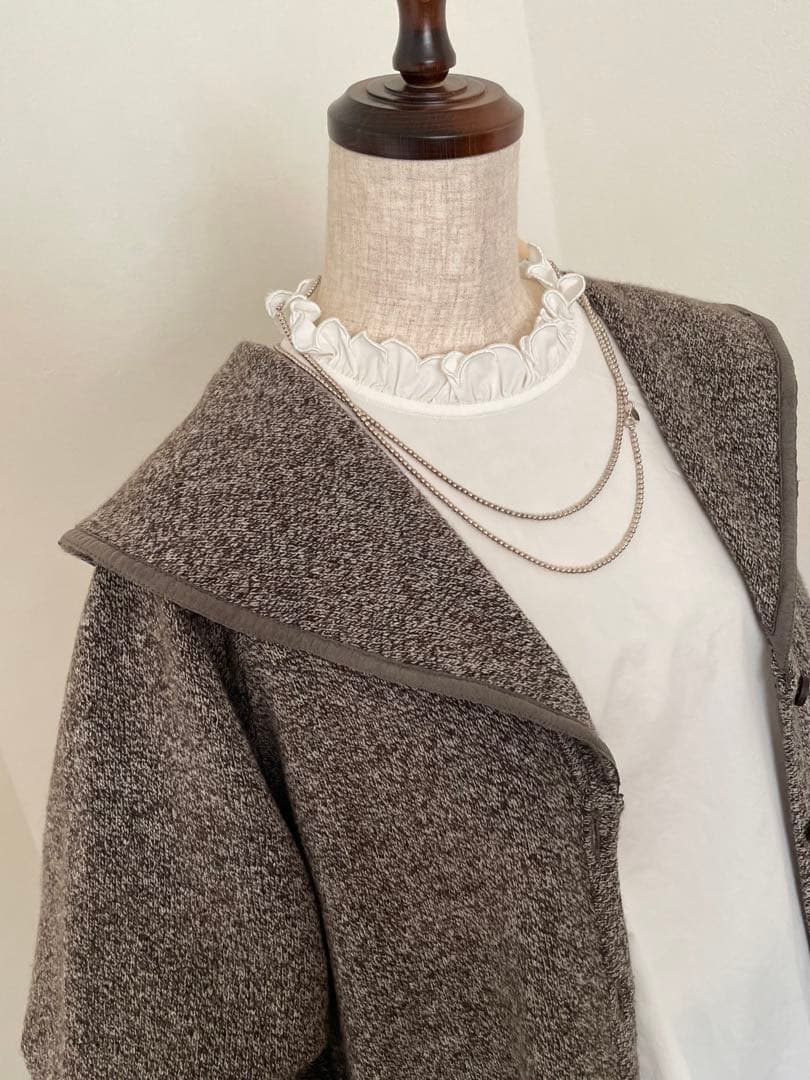 【BALLY】ミックスウール襟付きカーディガン