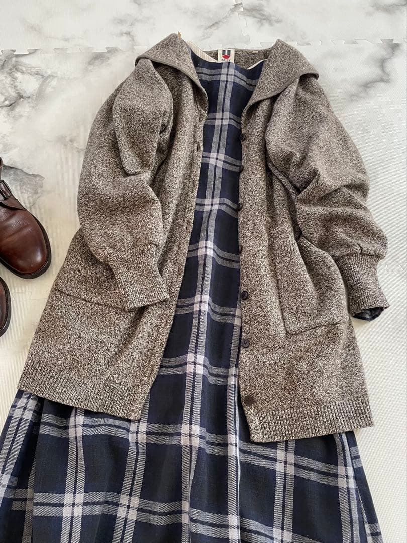 【BALLY】ミックスウール襟付きカーディガン