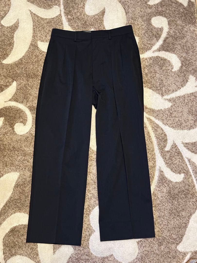 レインメイカー　ネイビースラックス プリーツ ストレートフィット　サイドライン