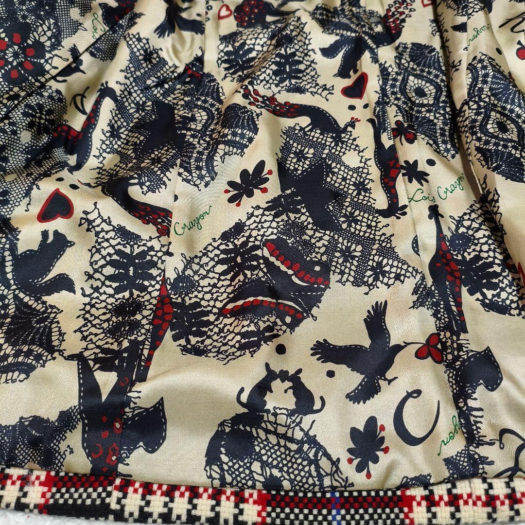 LoisCRAYON ロイスクレヨン ポンチョ ファー コート ケープ チェック