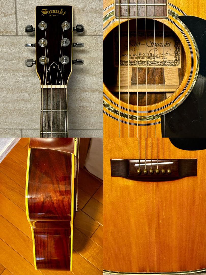 木曽鈴木W-200 3ピースバック 弦交換 調整済 鳴り良好 ハードケース付き