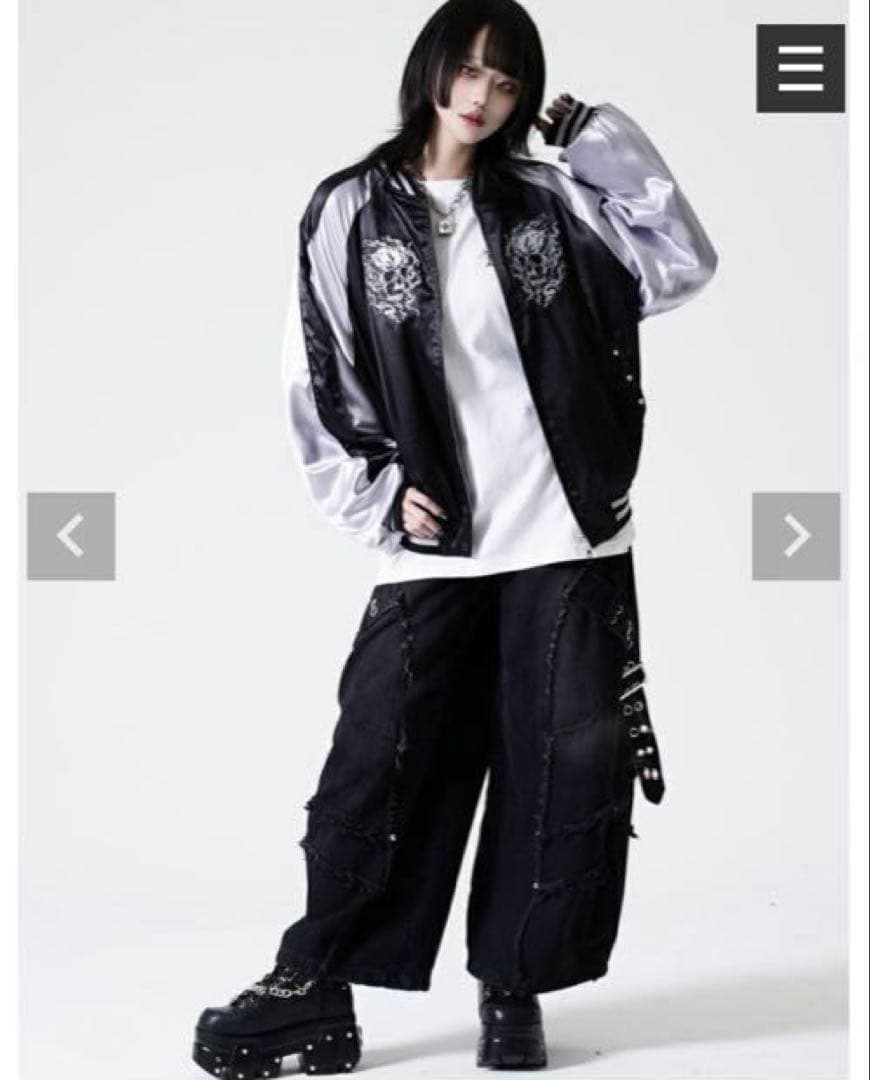 新品　タグ付き REFLEM【レフレム】スカル刺繍闇艶スカジャン