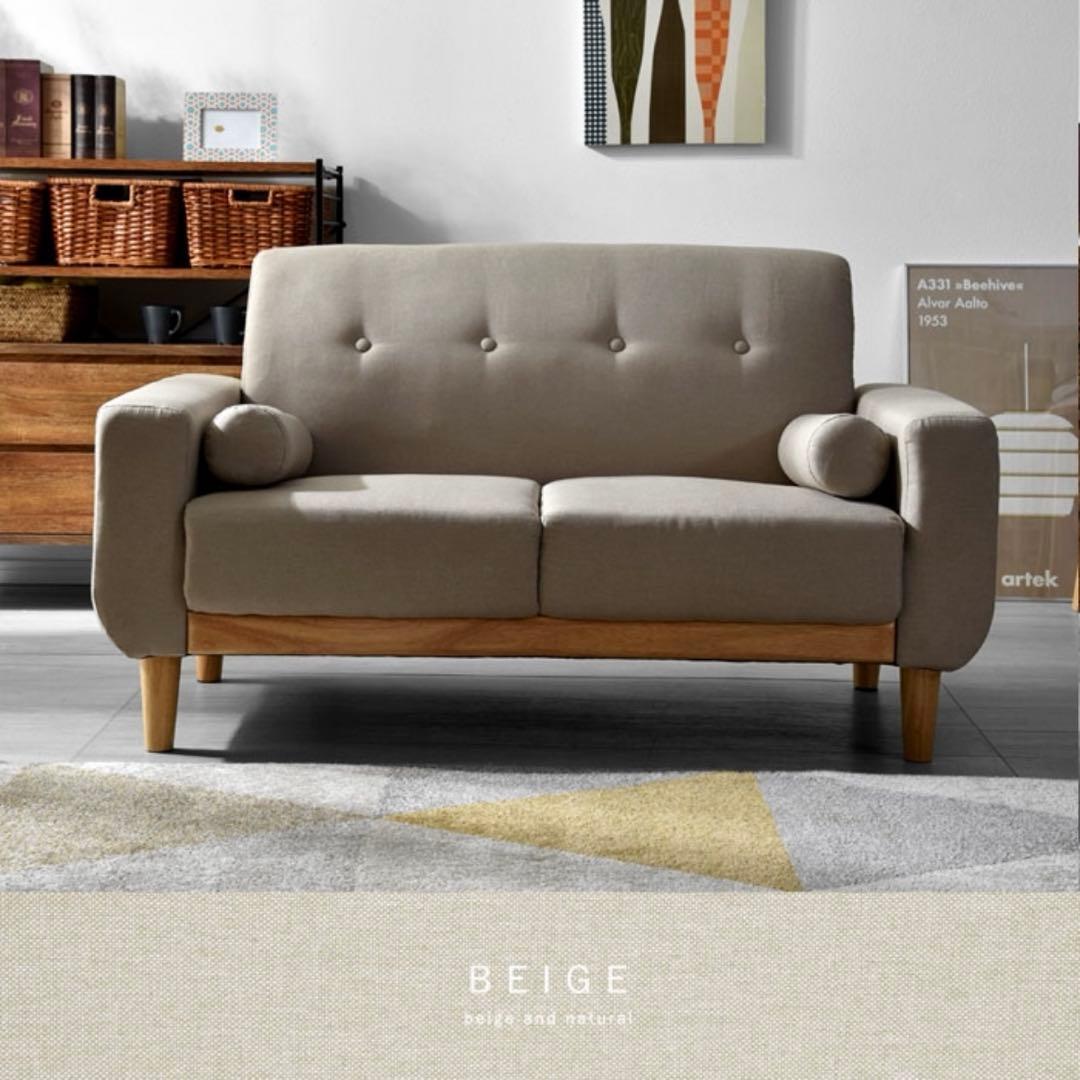 【明日処分のため最終値下げ】二人掛けソファ／コンパクトサイズ（幅130cm）