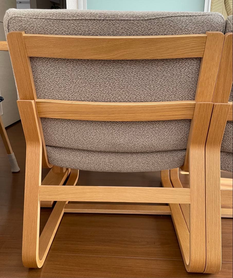 無印良品 リビング・ダイニングソファチェア・オーク材（カバー付） 2脚セット