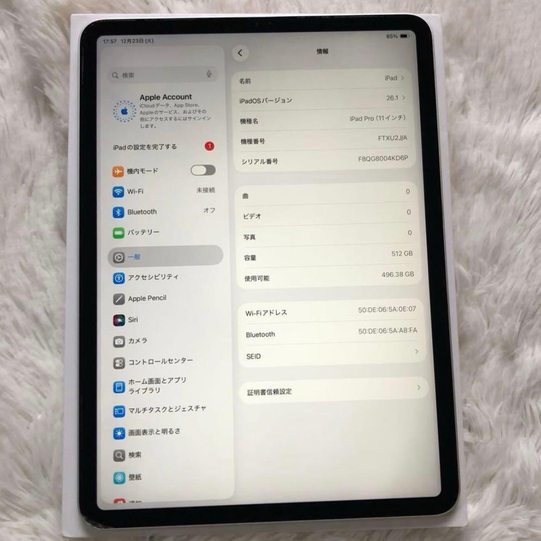 【ラスト1台】iPad Pro 11インチ 第1世代 512GB 【すぐ発送】