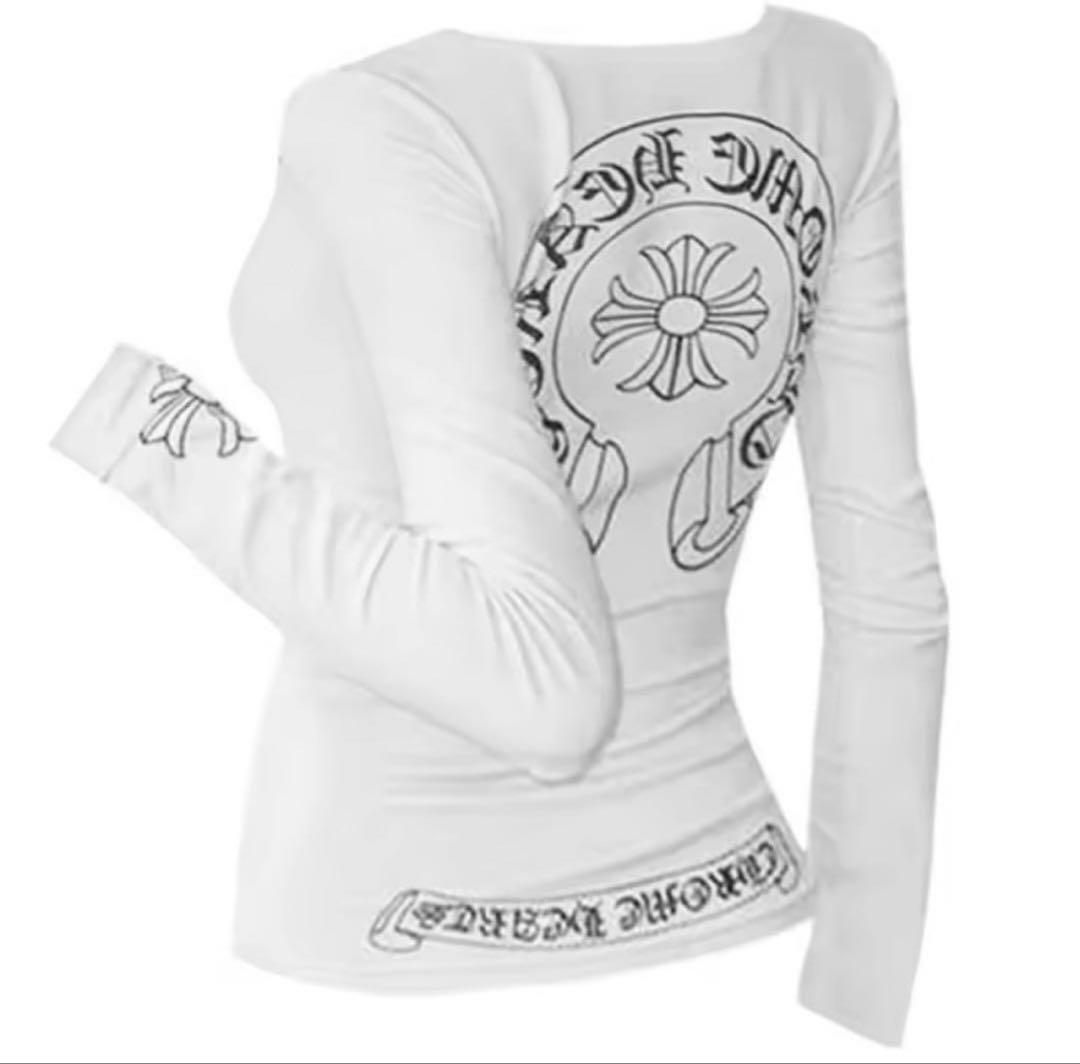 クロムハーツ　長袖Tシャツ　ホワイト