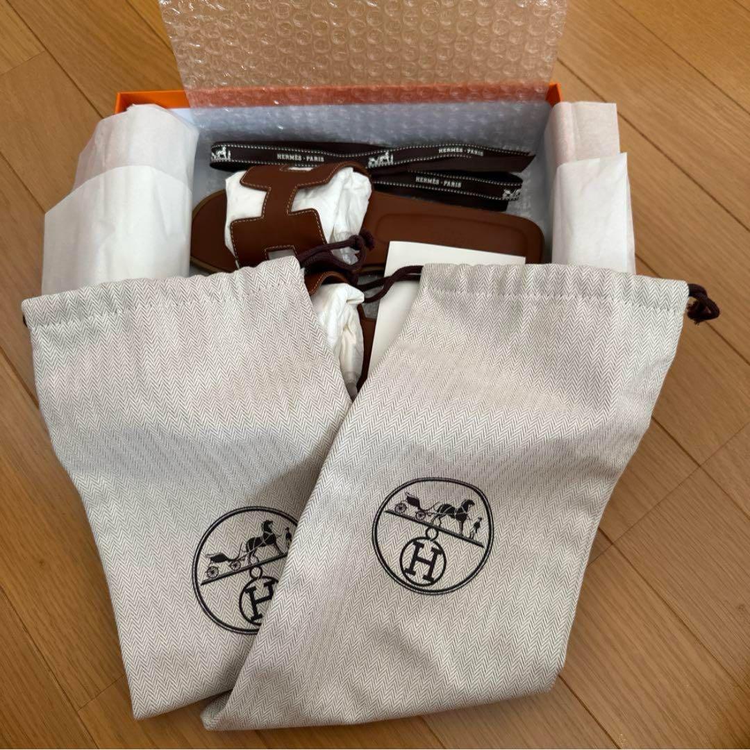 美品　HERMES オラン　37.5(24〜24.5)