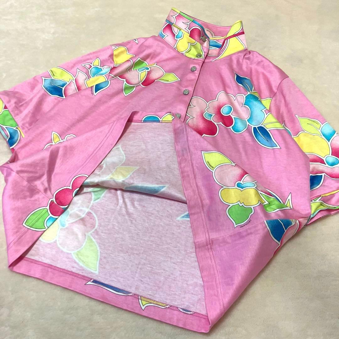 ★ 大きいサイズ ★ LEONARD SPORT レオナール　ポロシャツ　花柄