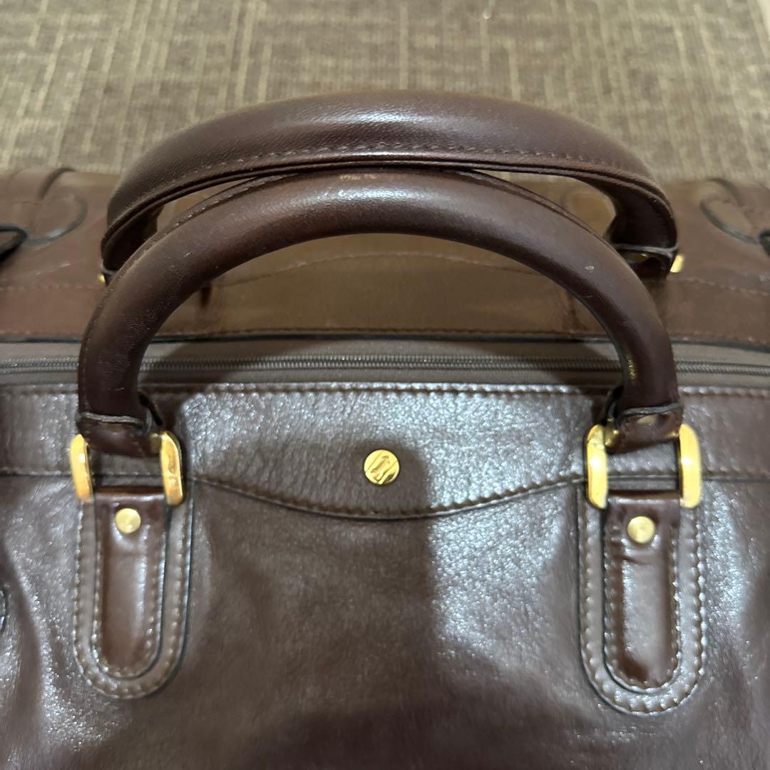 goldpfeil ダークブラウン レザー ボストンバッグ