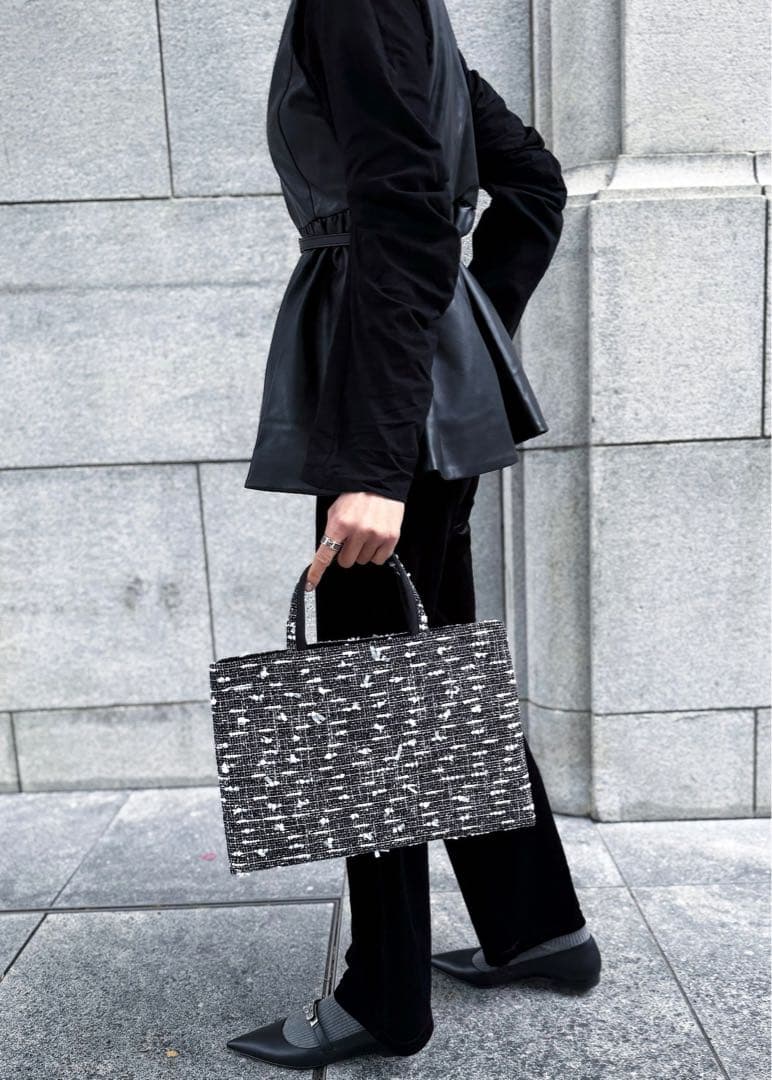 B I B I soeurs ビビスール　tweed White ribbon