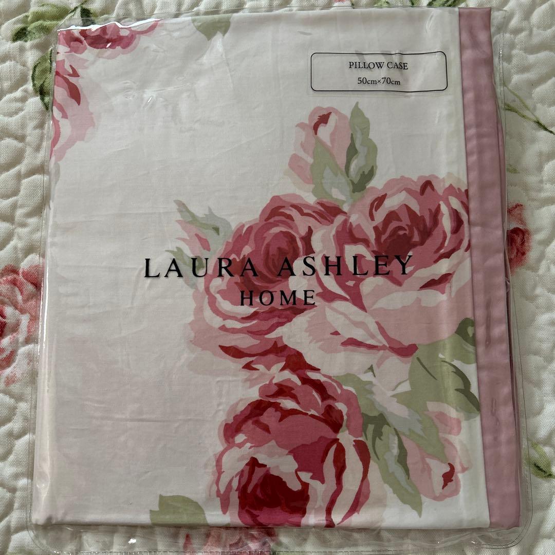 ローラアシュレイクチュールローズデュべカバーピローケースシーツ新品未使用シングル