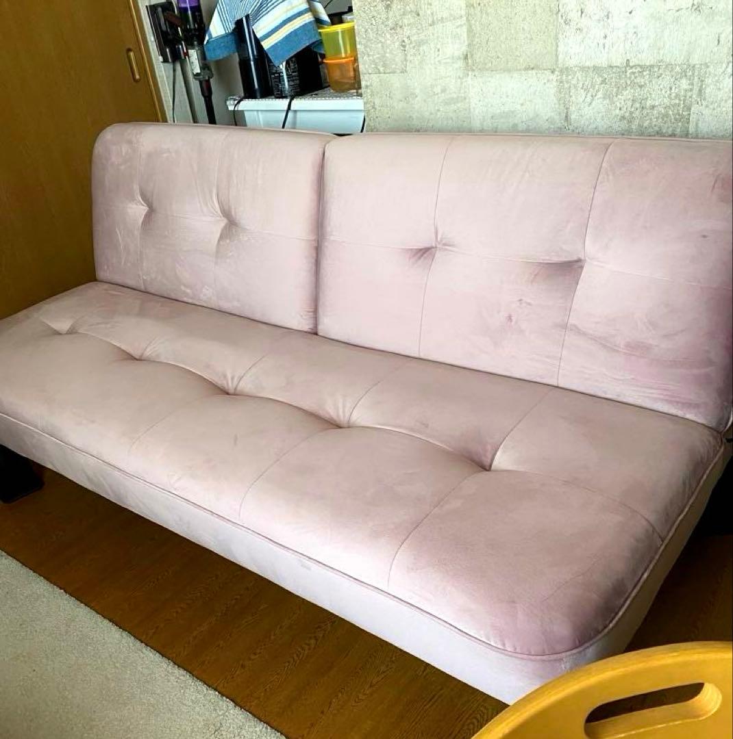 ニトリ　ピンク ソファベッド XL02 PI
