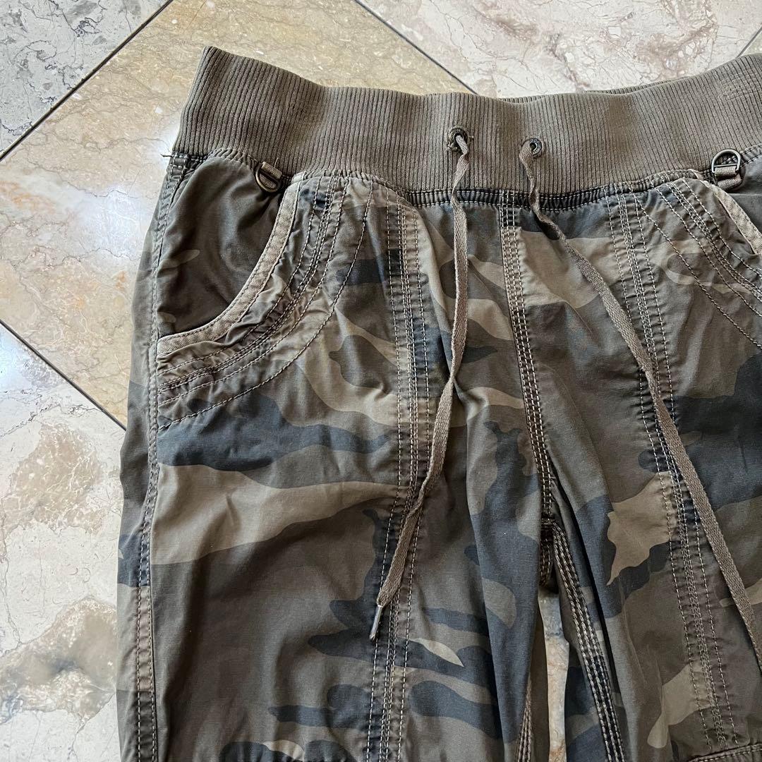 希少☆ゴア【goa】迷彩色 ウエストポーチ付きパラシュートカーゴパンツ　y2k