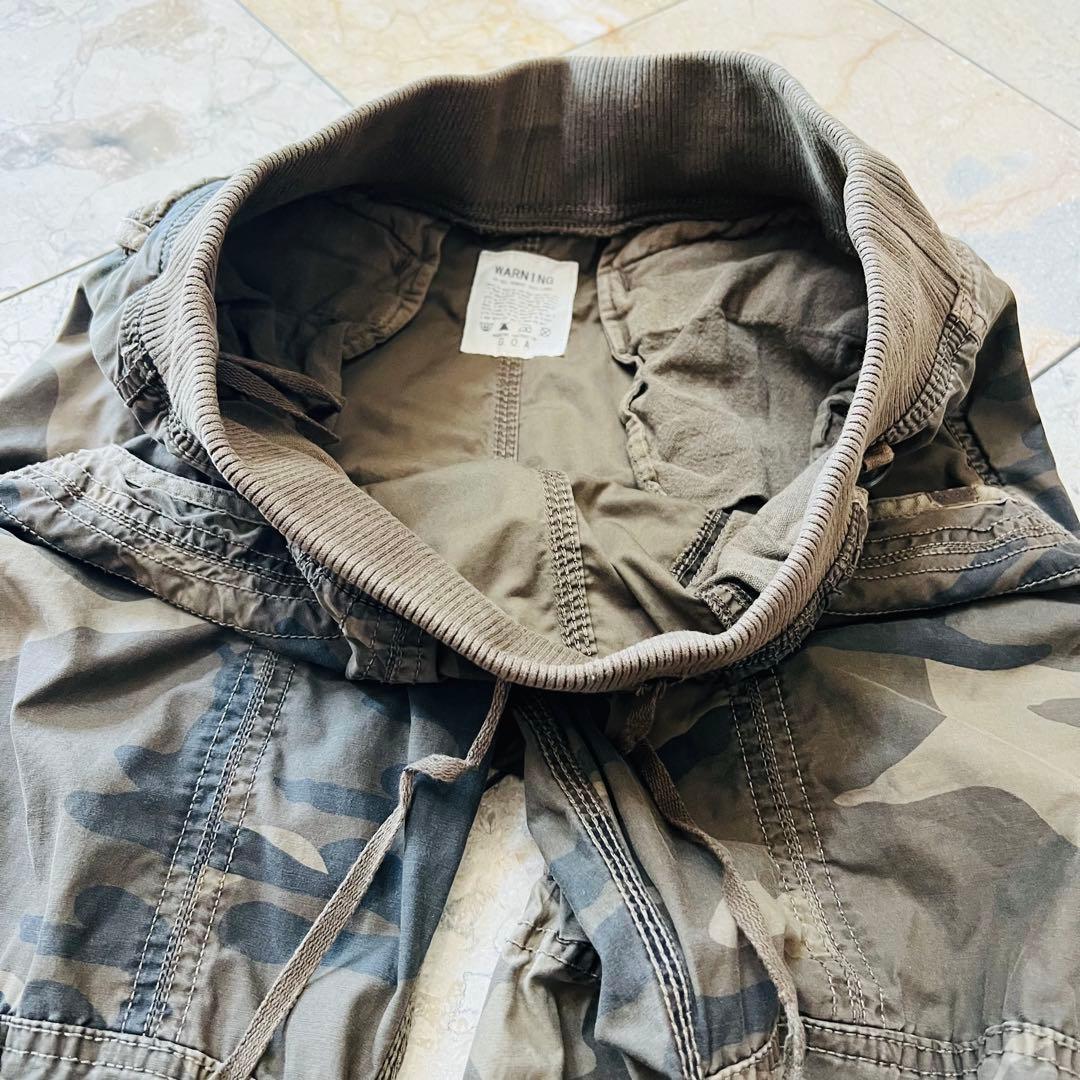 希少☆ゴア【goa】迷彩色 ウエストポーチ付きパラシュートカーゴパンツ　y2k