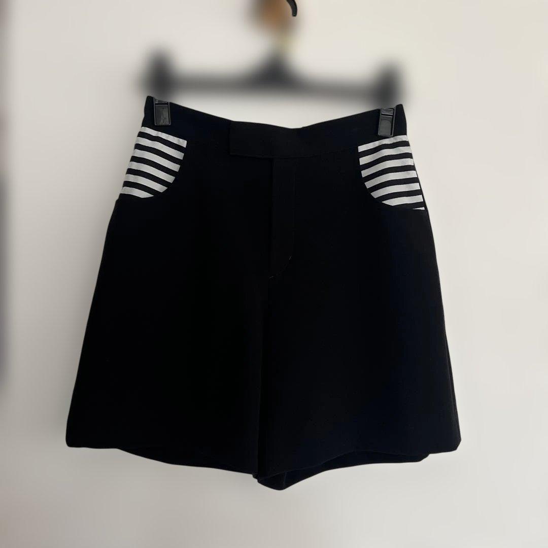 ボーダーズアットバルコニー　ツイル　ブラック　ショートパンツ　36 黒