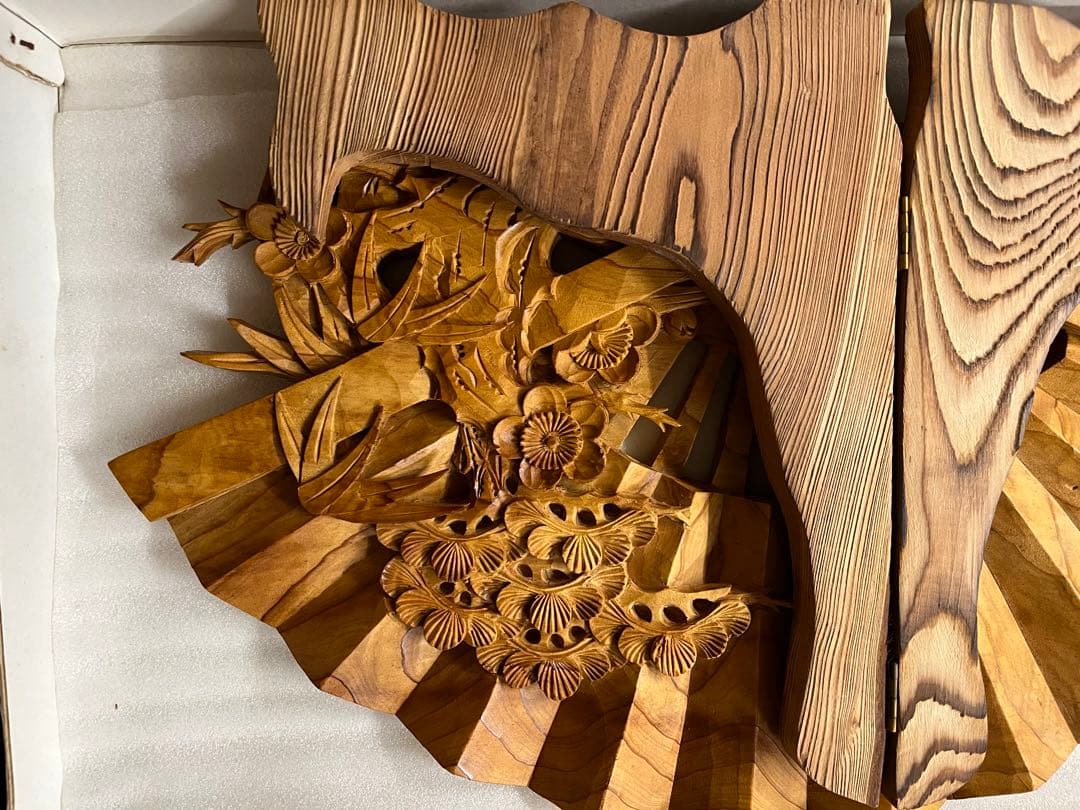 屋久杉　松竹梅の扇